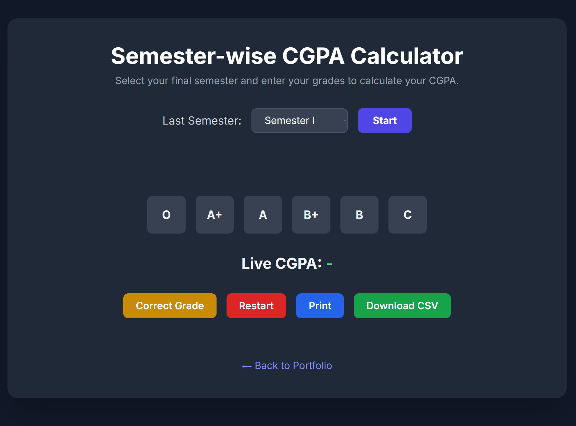 CGPA Calc